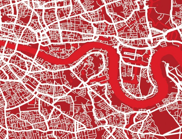 stylised map of London