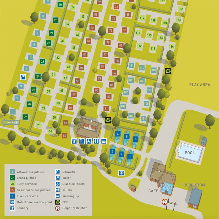 Illustrated map for campsites