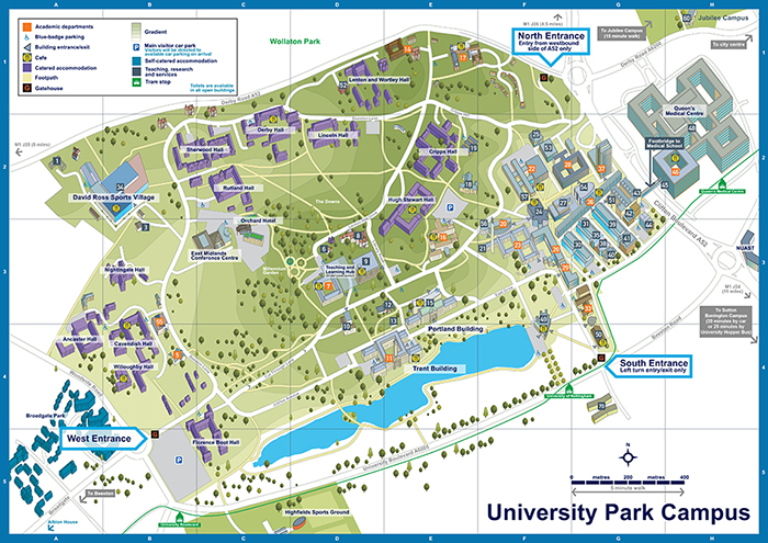 University of Nottingham Park Campus Map