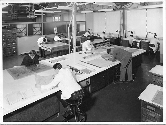 An image of a map drawing office