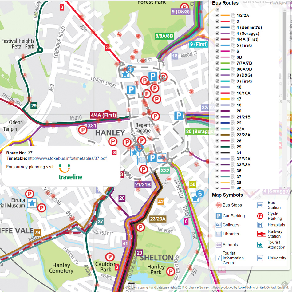 Case Study Interactive Bus Map Lovell Johns Online Mapping