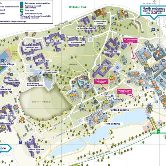 University of Nottingham Campus Map image 1 - Lovell Johns