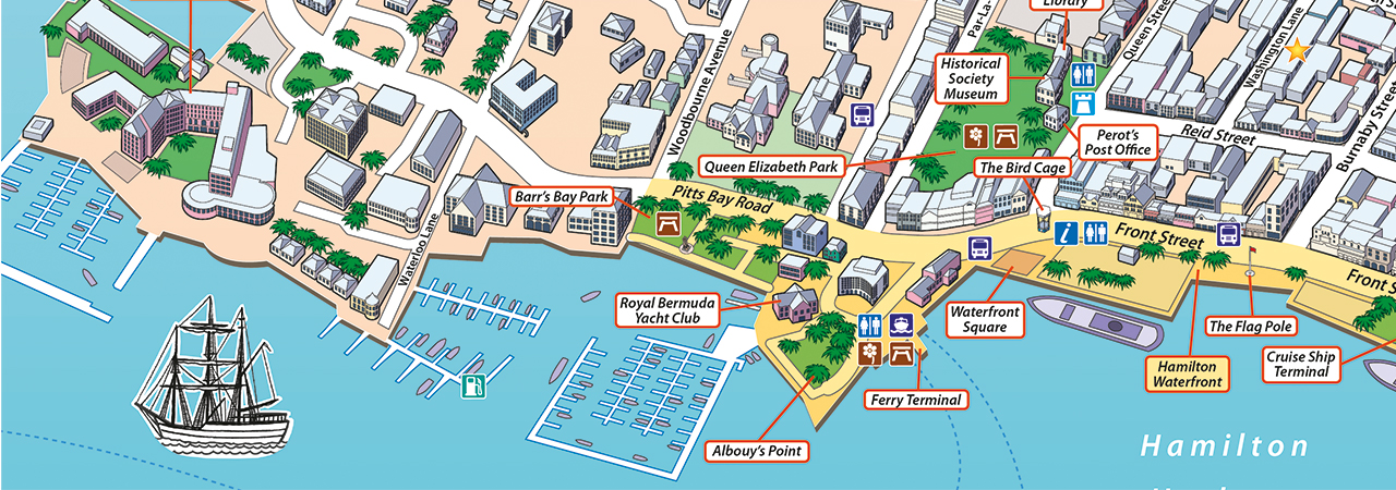 City Of Hamilton Gis Mapping Illustrated Map Of The City Of Hamilton, Bermuda