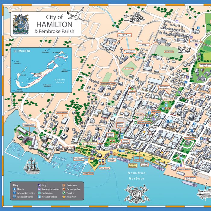 Lovell Johns Case Study Image Illustrated map Hamilton Bermuda 1