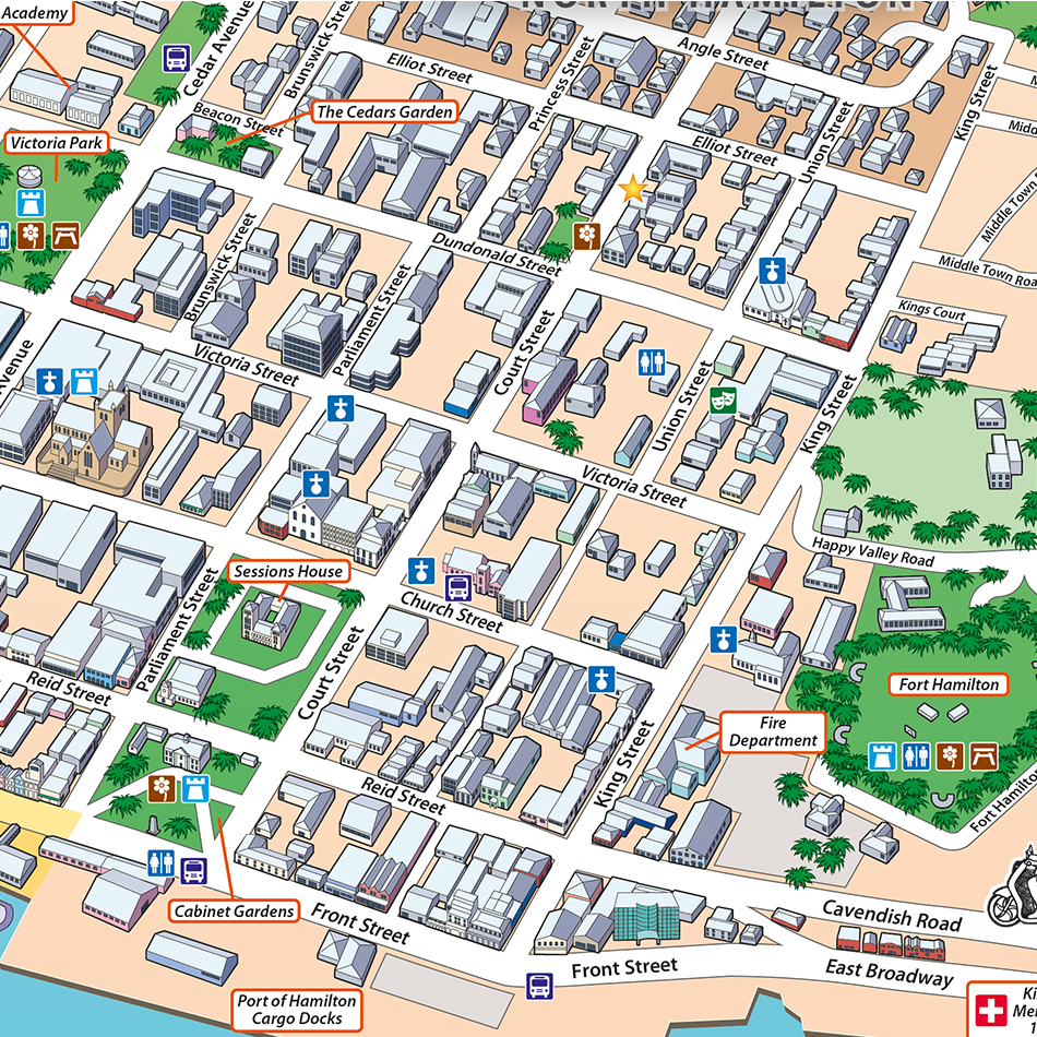 City Of Hamilton Gis Mapping Illustrated Map Of The City Of Hamilton, Bermuda